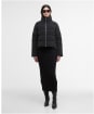 Women's Barbour International Hudson Faux Velvet Puffer Jacket - Black