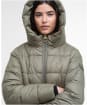 Women's Barbour International Longline Olivios Puffer Jacket - Dusky Khaki