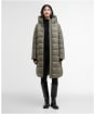 Women's Barbour International Longline Olivios Puffer Jacket - Dusky Khaki