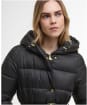 Women's Barbour International Short Track Line Puffer Jacket - BLACK/JASMINE LE