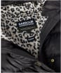Women's Barbour International Short Track Line Puffer Jacket - BLACK/JASMINE LE