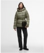 Women's Barbour International Short Track Line Puffer Jacket - DUSKY KHAKI/JASM