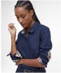 Women's Barbour Lavender Long Sleeve, Fitted, Cotton Blend Shirt - Navy / Hessian