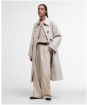 Women's Barbour Robyn Showerproof Trench - Mist /Hessian Tartan