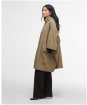 Women's Barbour Everlee Showerproof Cape - Military Brown / Hollyhock