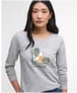 Women's Barbour Lossie Long Sleeve T-Shirt - Light Grey Marl