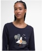 Women's Barbour Lossie Long Sleeve T-Shirt - Navy