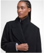 Women's Barbour Indie Military Wool Peacoat - Black / Onyx Tartan