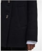 Women's Barbour Indie Military Wool Peacoat - Black / Onyx Tartan