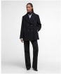 Women's Barbour Indie Military Wool Peacoat - Black / Onyx Tartan