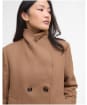 Women's Barbour Indie Military Wool Peacoat - Camel / Hessian Tartan