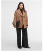 Women's Barbour Indie Military Wool Peacoat - Camel / Hessian Tartan