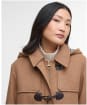 Women's Barbour Melody Wool Duffle Coat - Camel / Hessian Tartan