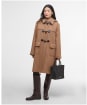 Women's Barbour Melody Wool Duffle Coat - Camel / Hessian Tartan