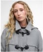 Women's Barbour Melody Wool Duffle Coat - Light Grey Marl / Onyx Tartan