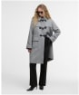 Women's Barbour Melody Wool Duffle Coat - Light Grey Marl / Onyx Tartan
