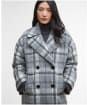 Women's Barbour Beattie Double Breasted Wool Coat - Soft Grey Check / Onyx Tartan