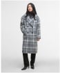 Women's Barbour Beattie Double Breasted Wool Coat - Soft Grey Check / Onyx Tartan