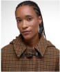 Women's Barbour Melody Check Wool Duffle Coat - Brown / Orange Check / Hessian Tartan
