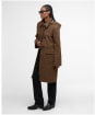 Women's Barbour Melody Check Wool Duffle Coat - Brown / Orange Check / Hessian Tartan