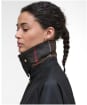 Women's Barbour Long Beadnell Waxed Jacket - Black / Classic Tartan