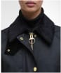 Women's Barbour Long Beadnell Waxed Jacket - Black / Classic Tartan