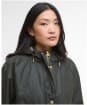 Women's Barbour Marcy Waxed Parka - Fern / Ancient Tartan