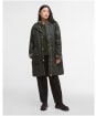 Women's Barbour Marcy Waxed Parka - Fern / Ancient Tartan