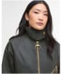 Women's Barbour Arlene Waxed Jacket - Fern / Ancient Tartan