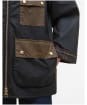 Women's Barbour Luella Waxed Jacket - Black / Classic Tartan
