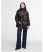 Women's Barbour Luella Waxed Jacket - Black / Classic Tartan