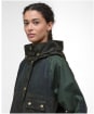 Women's Barbour Keeley Wax Jacket - Fern / Sage / Duffle Bag / Ancient Tartan