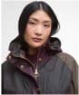 Women's Barbour Keeley Wax Jacket - Merlot / Rustic / Beech / Muted Tartan