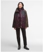 Women's Barbour Keeley Wax Jacket - Merlot / Rustic / Beech / Muted Tartan