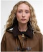 Women's Barbour Myra Wax Duffle Jacket - Bark / Hessian Tartan