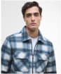 Men's Barbour International Clayton Brushed Fleece Overshirt - SHADED EMERALD