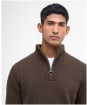 Men's Barbour Essential Wool Half Zip Sweater - Dark Oak