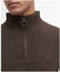 Men's Barbour Essential Wool Half Zip Sweater - Dark Oak