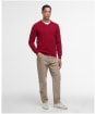 Men's Barbour Essential Lambswool V Neck Sweater - Red