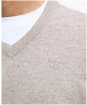 Men's Barbour Essential Lambswool V Neck Sweater - Washed Stone