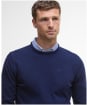 Men's Barbour Essential Lambswool Crew Neck Sweater - Atlantic Blue