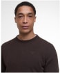 Men's Barbour Essential Lambswool Crew Neck Sweater - Dark Oak