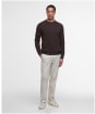 Men's Barbour Essential Lambswool Crew Neck Sweater - Dark Oak
