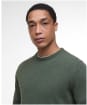 Men's Barbour Patch Crew Neck Lambswool Sweater - Olive