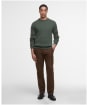 Men's Barbour Patch Crew Neck Lambswool Sweater - Olive