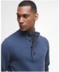 Men's Barbour Patch Half Button Lambswool Sweater - Dark Indigo