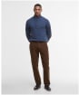 Men's Barbour Patch Half Button Lambswool Sweater - Dark Indigo