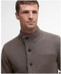 Men's Barbour Patch Zip Through Sweater - Dark Stone
