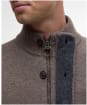Men's Barbour Patch Zip Through Sweater - Dark Stone
