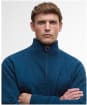 Men's Barbour Nelson Essential Half Zip Sweater - Mallard Green